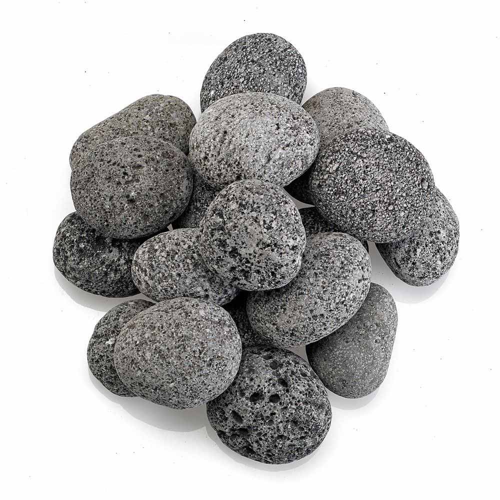 American Fire Glass Gray Lava Stone, 20 pounds, Medium 1-2 Inch