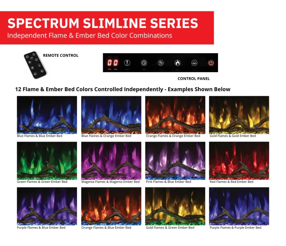 Modern Flames Spectrum Slimline 50'' Wall Mount / Recessed Linear Electric Fireplace