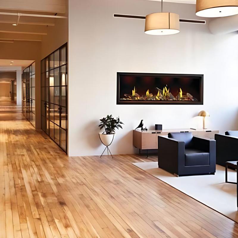 Napoleon Tall Vector with Luminous Logs 74" Direct Vent Linear Gas Fireplace