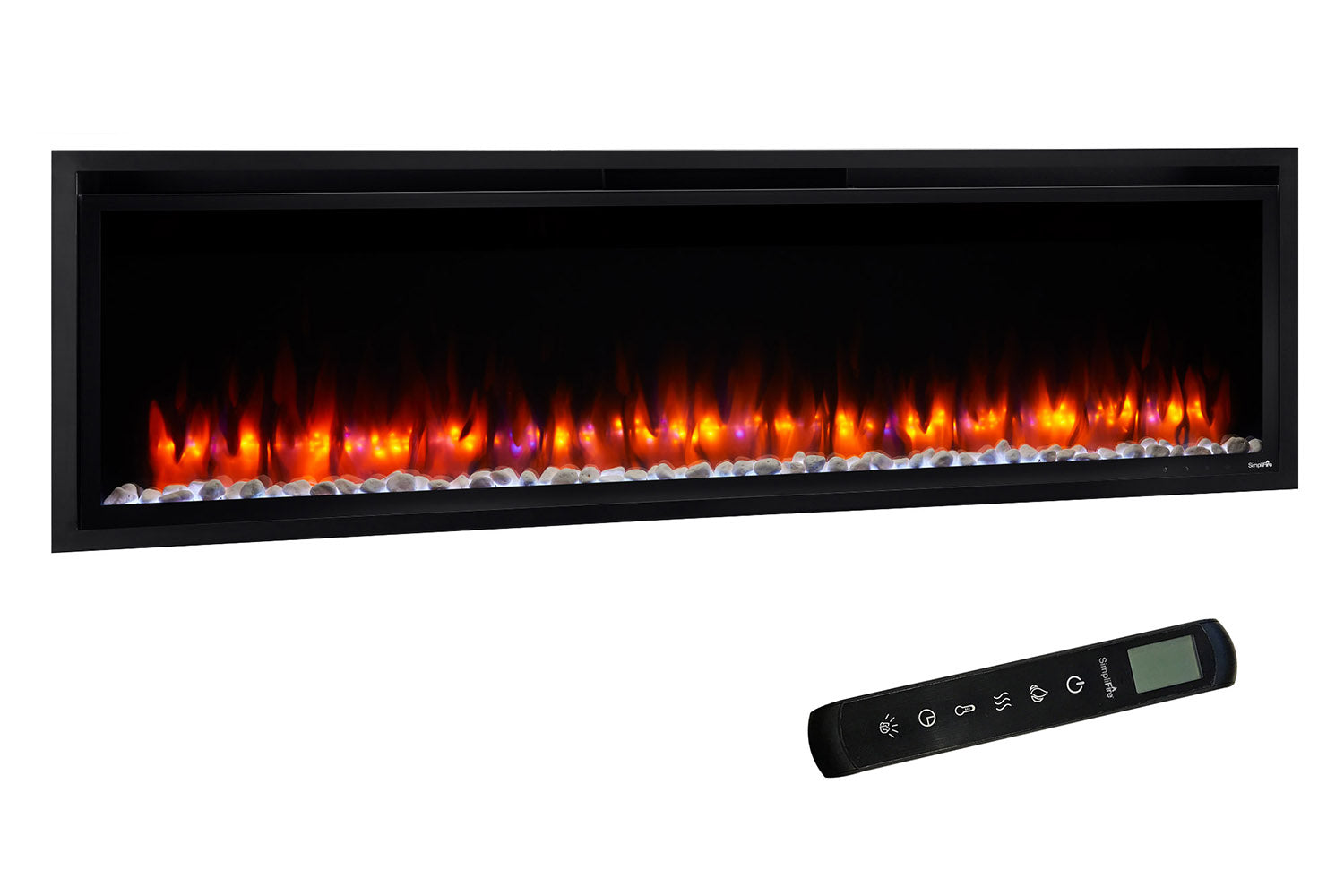 SimpliFire Allusion Platinum 60" Wall Mount / Recessed Linear Electric Fireplace