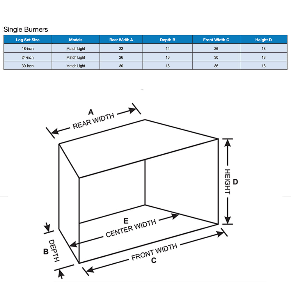 Empire Great Lakes Oak Refractory Complete Fireplace Natural Gas Logs