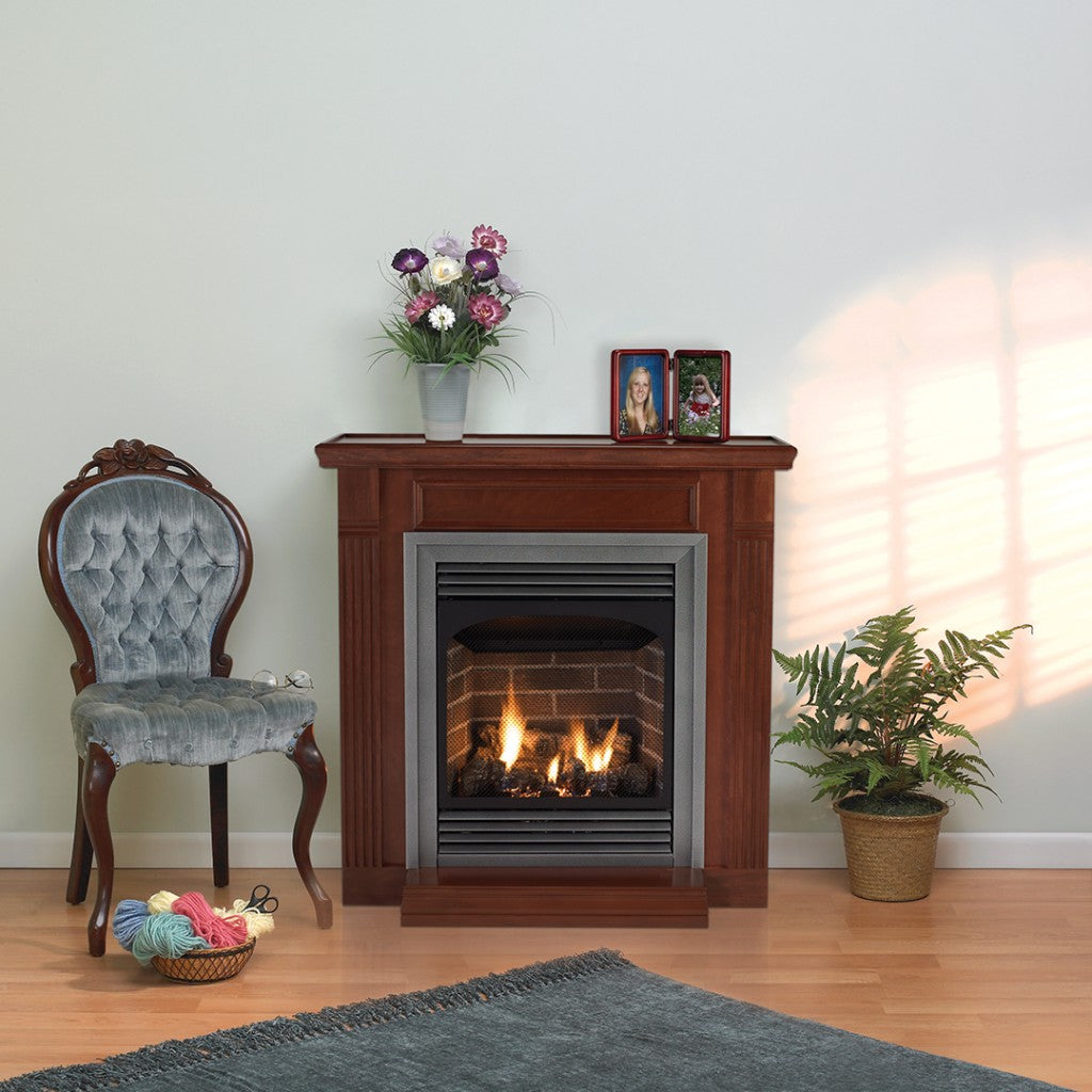 Empire Vail 24 Inch Ventless Fireplace with Slope Glaze Burner and Ceramic Fiber Log Set - VFP24FP
