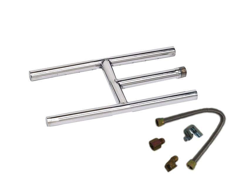 American Fire Glass Natural Gas Rectangular Fireplace H-Burner