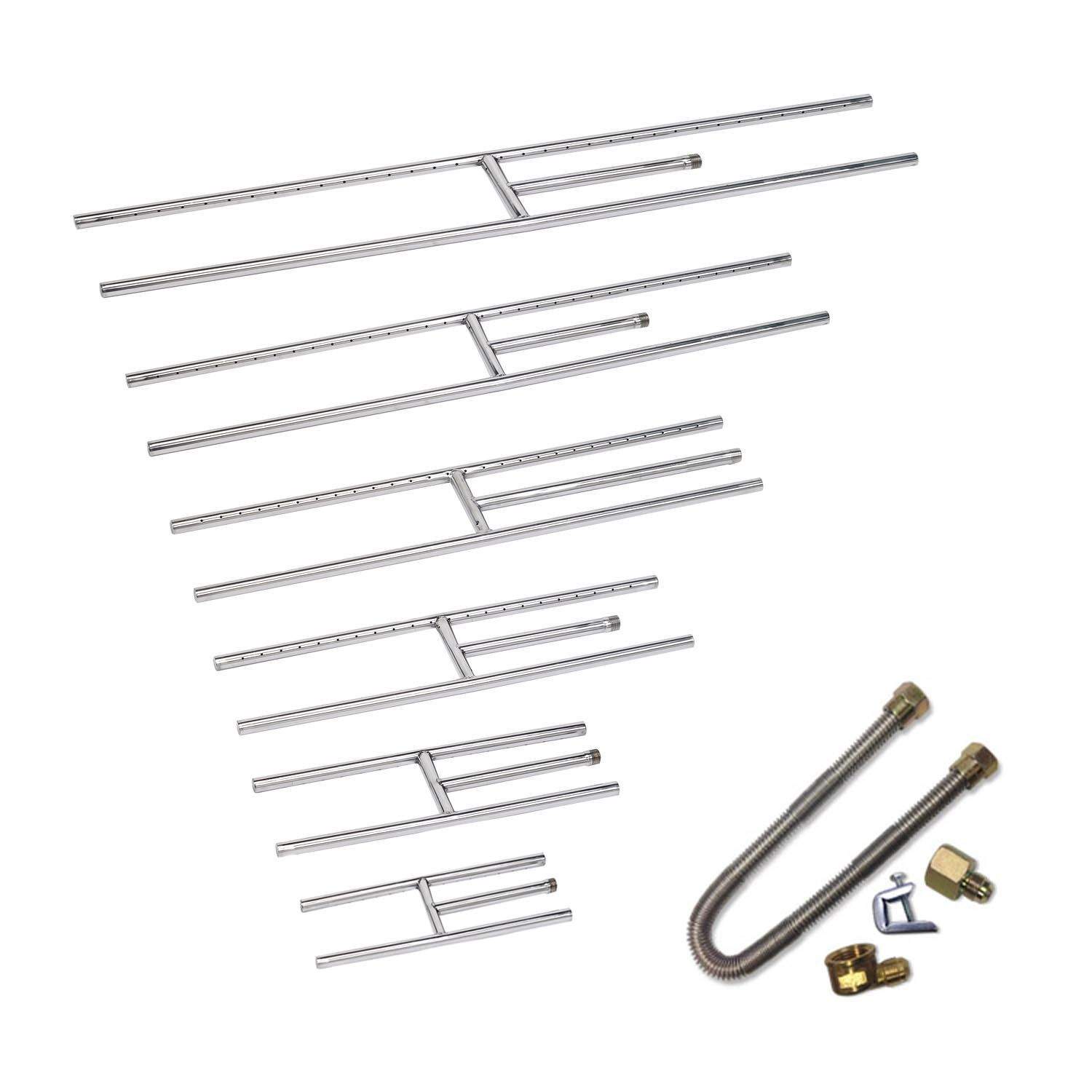 American Fire Glass Natural Gas Rectangular Fireplace H-Burner