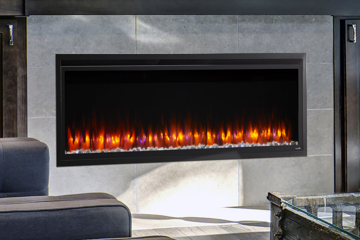 SimpliFire Allusion Platinum 60" Wall Mount / Recessed Linear Electric Fireplace