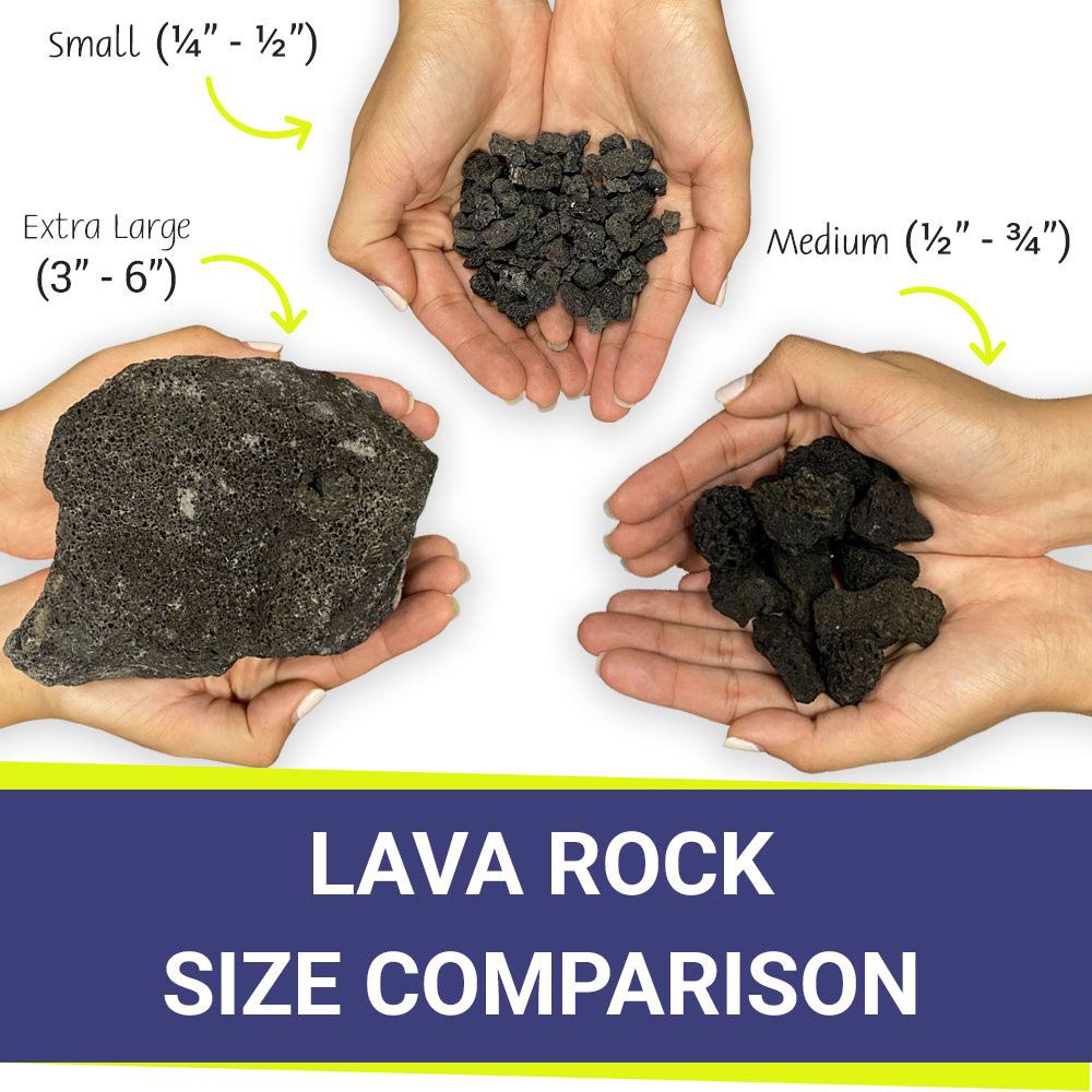 American Fire Glass 20-Pound Black Lava Rock, Medium .5-1 Inch