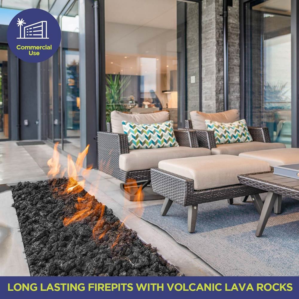 American Fire Glass 20-Pound Black Lava Rock, XXL 4-6 Inch