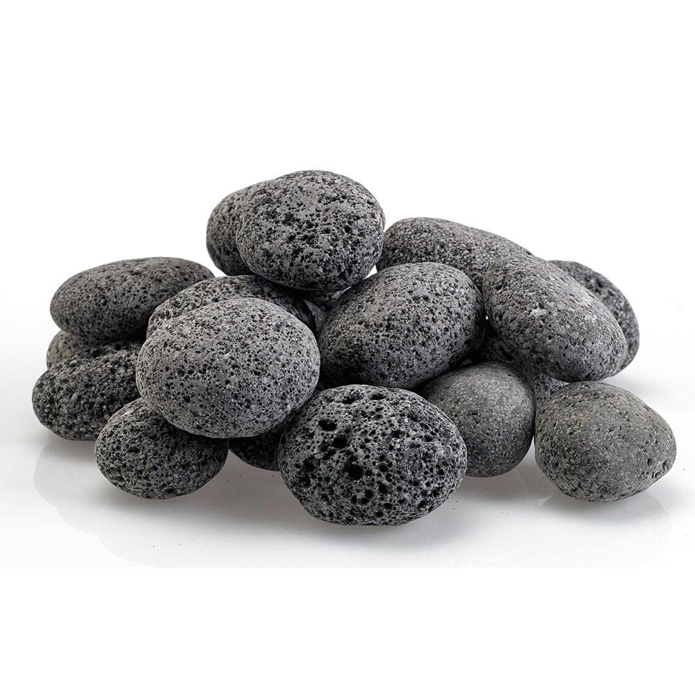 American Fire Glass Gray Lava Stone, 20 pounds, Medium 1-2 Inch