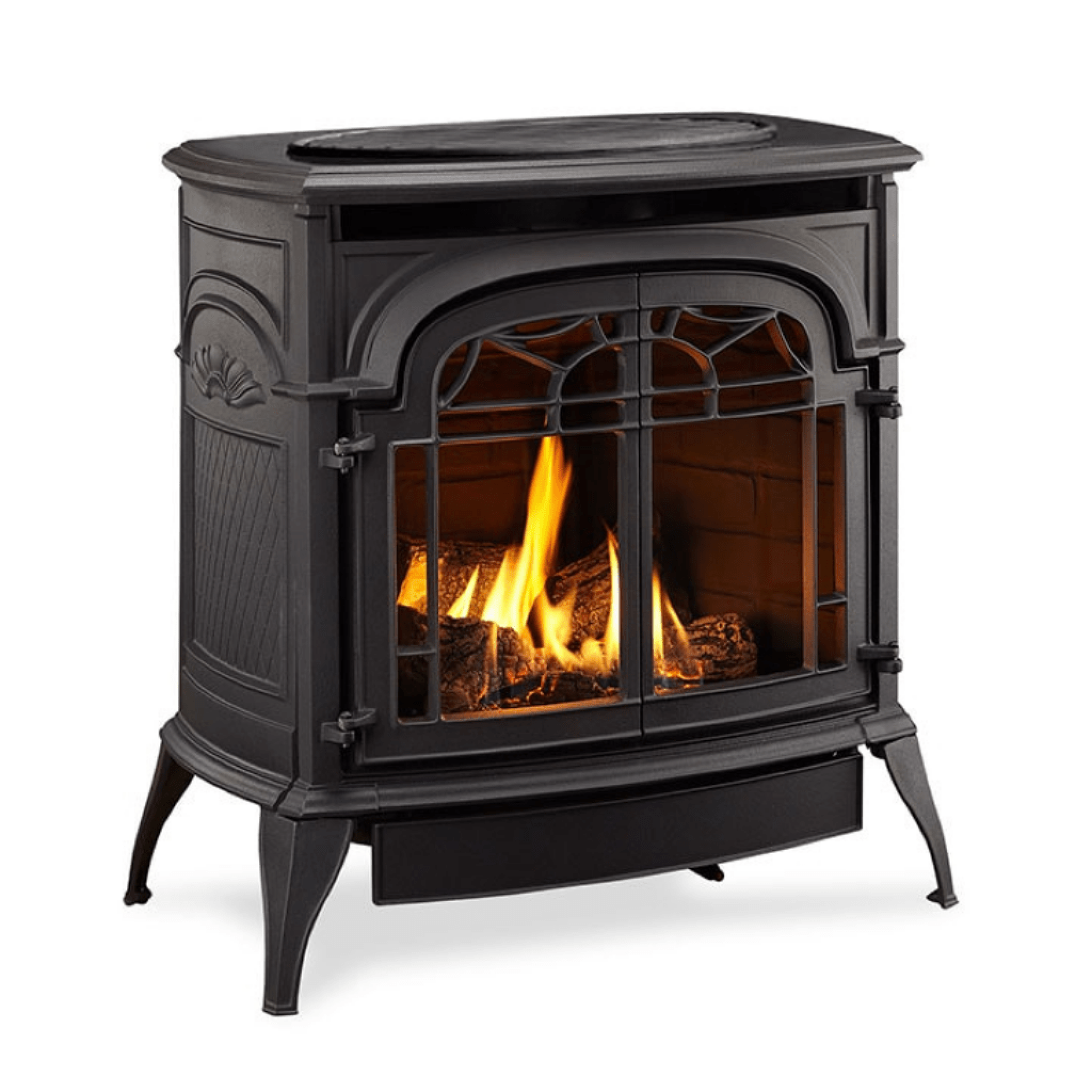 Monessen Sundance 26" Vent-Free Cast Iron Gas Stove with Split Oak Log Set – 28,000 BTU