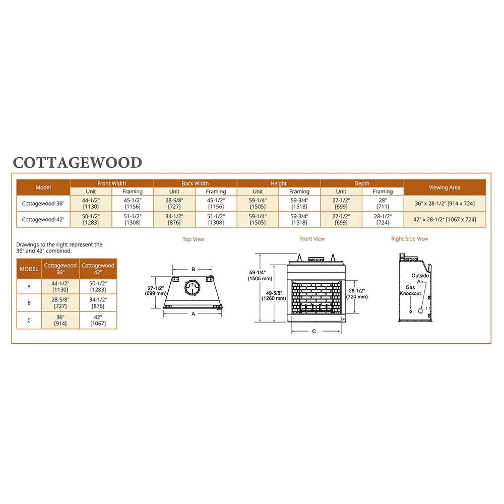 Majestic Cottagewood 42-Inch Outdoor Wood Burning Fireplace