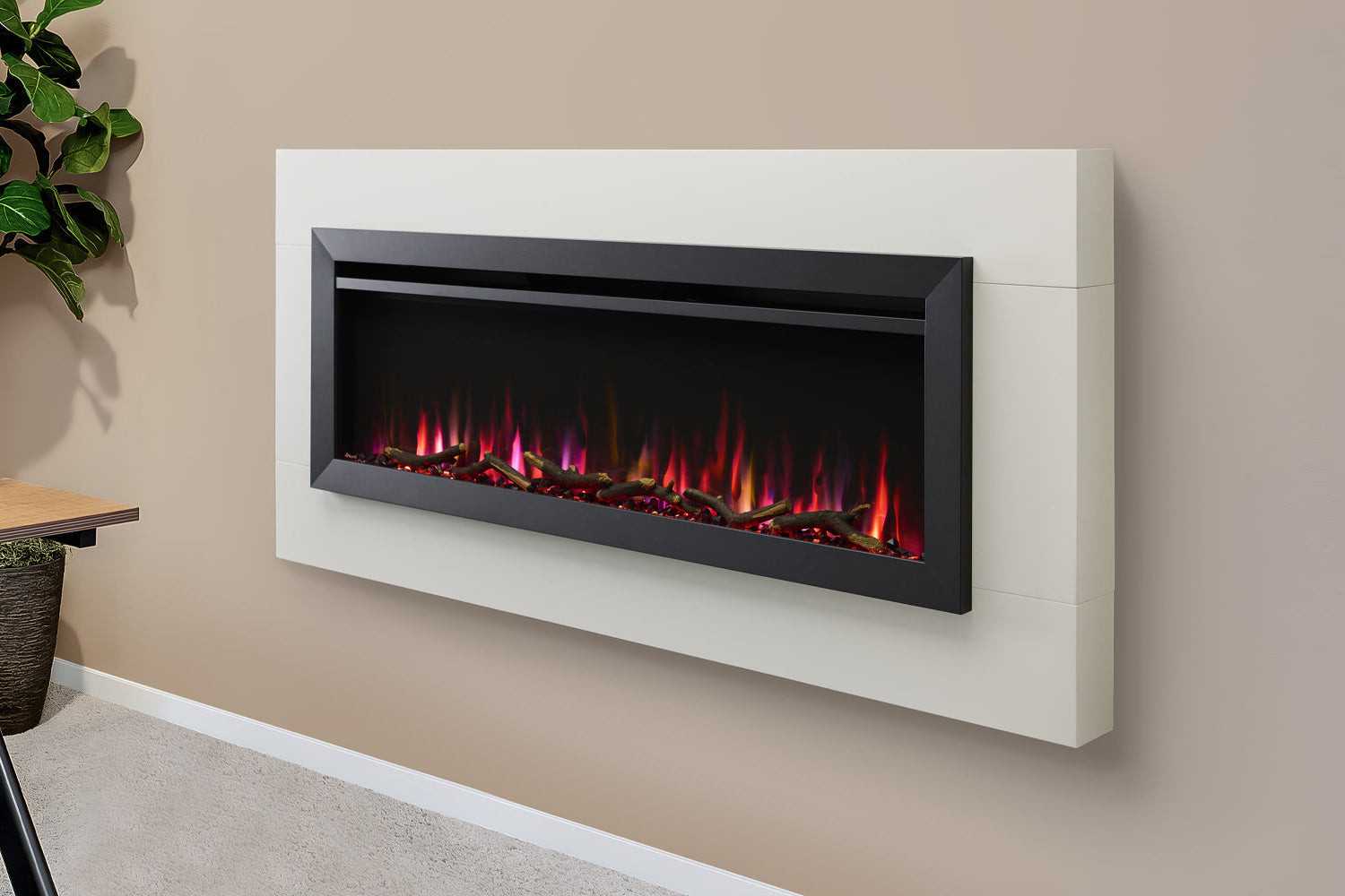 SimpliFire Allusion Slim 50'' Wall Mount / Recessed Electric Fireplace