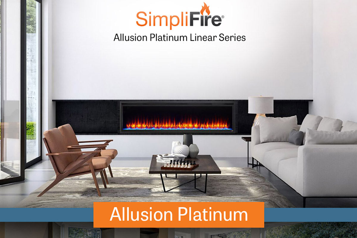 SimpliFire Allusion Platinum 72" Wall Mount / Recessed  Electric Fireplace