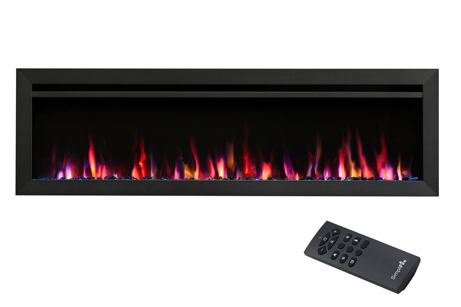 SimpliFire Allusion Slim 60'' Wall Mount / Recessed Electric Fireplace