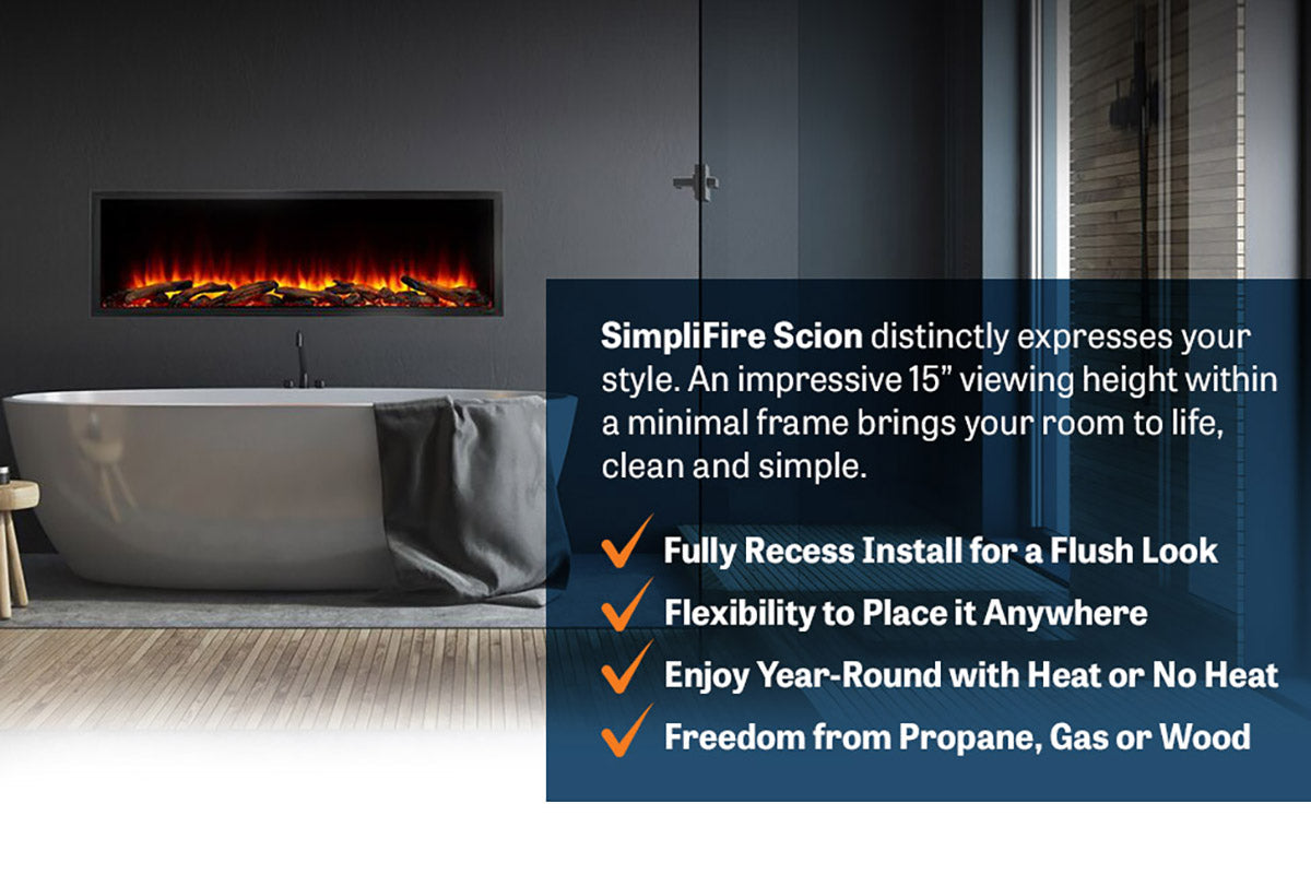 SimpliFire Scion 55" Built-In Linear Electric Fireplace