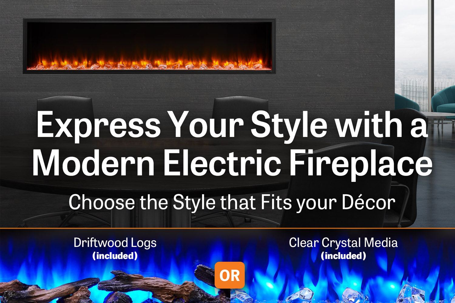 SimpliFire Scion 78'' Built-In Linear Electric Fireplace