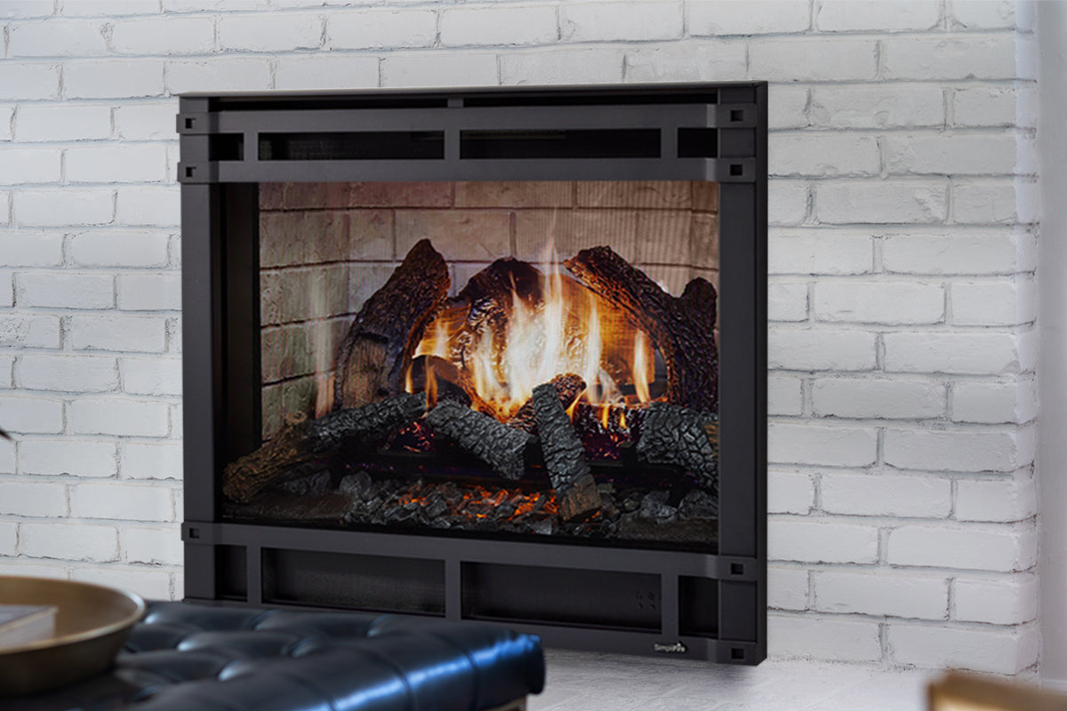 SimpliFire Inception 36'' Traditional Smart Electric Fireplace | Halston Front
