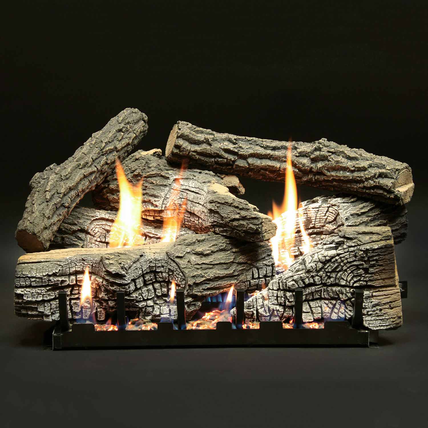 Empire Super Stacked Wildwood Vented Refractory Complete Fireplace Gas Log Set