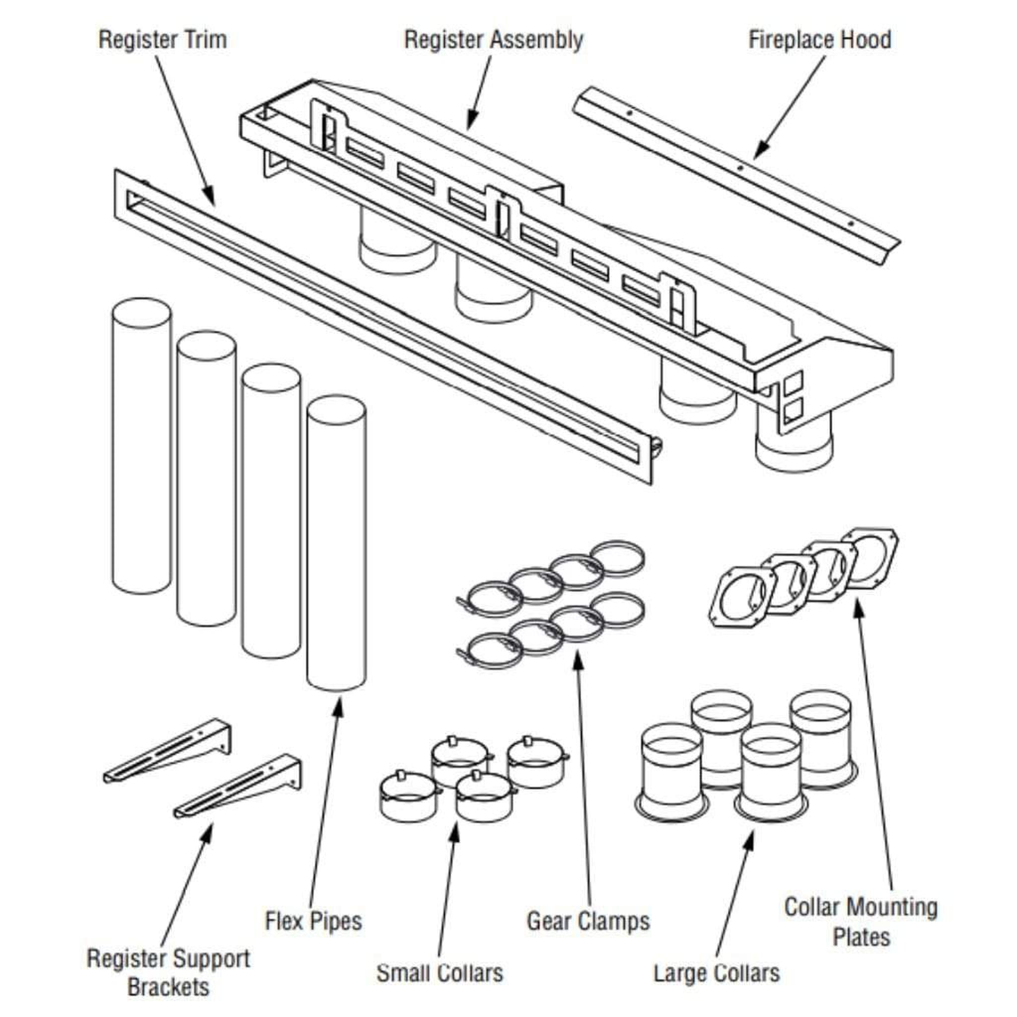 Superior HeatFlo Convection Air Circulation Kit for DRL2045 and DRL3545 Gas Fireplaces - F4454
