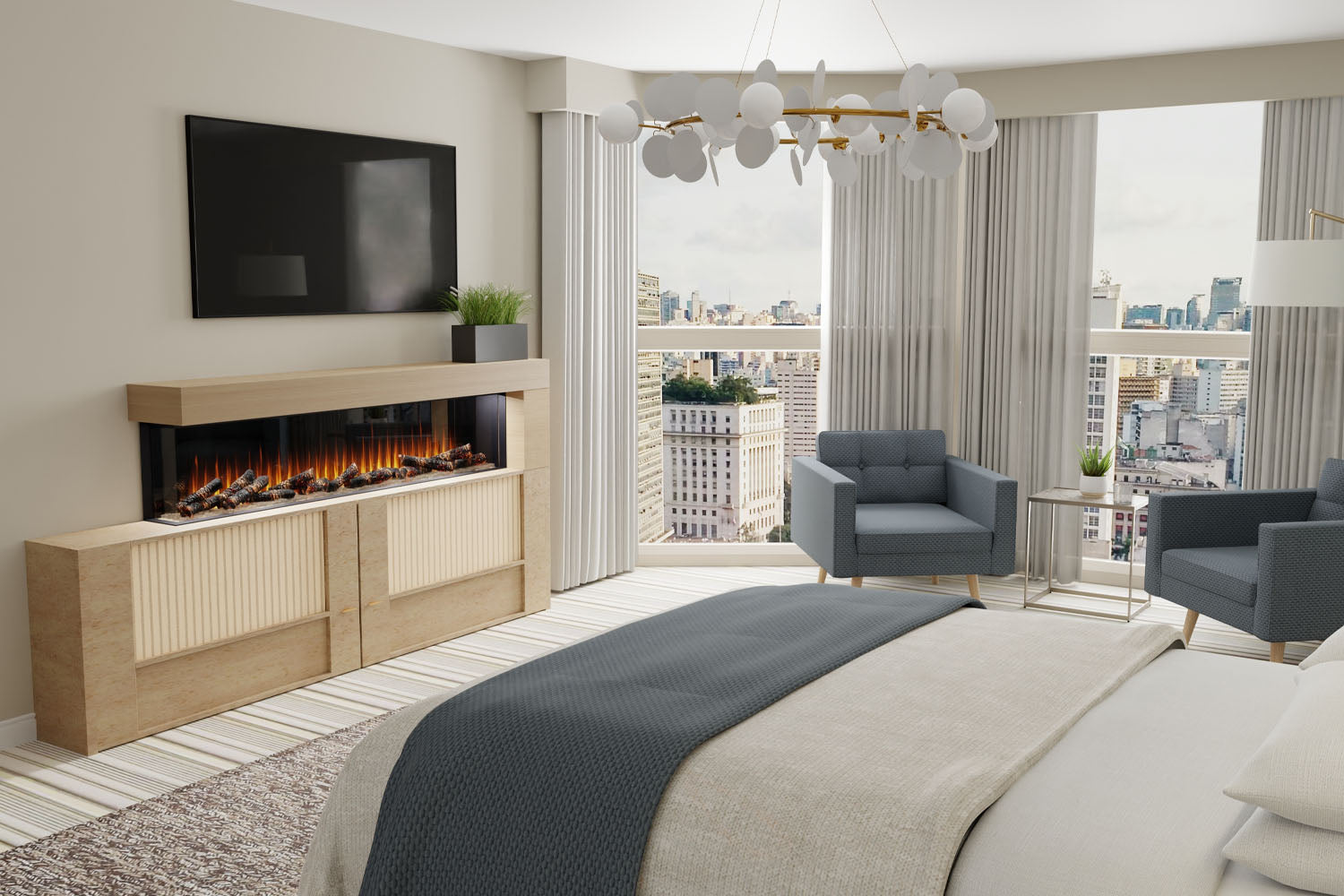 Dimplex Ignite Ultra 100-Inch Smart Linear Multi-Side View Built-In Electric Fireplace