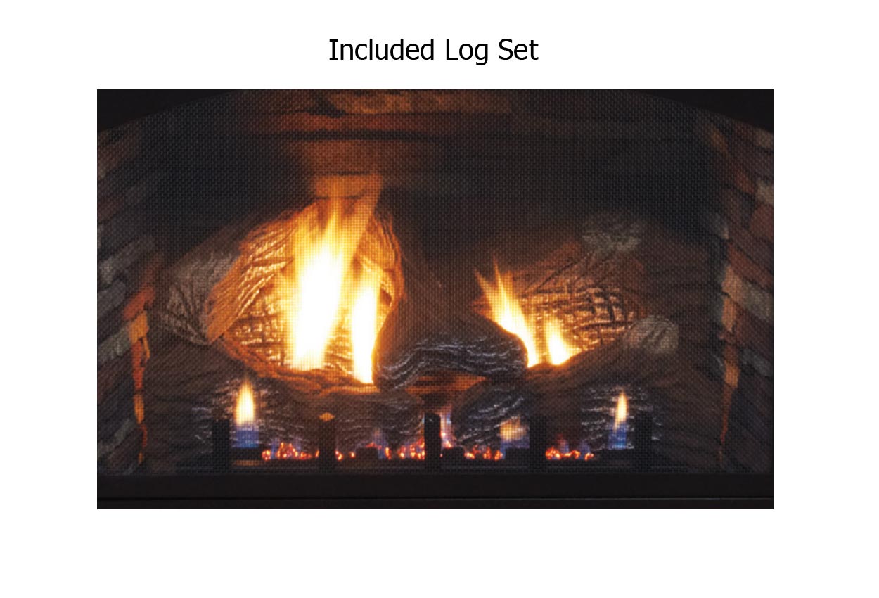 Empire Vail 24 Inch Ventless Fireplace with Slope Glaze Burner and Ceramic Fiber Log Set - VFP24FP