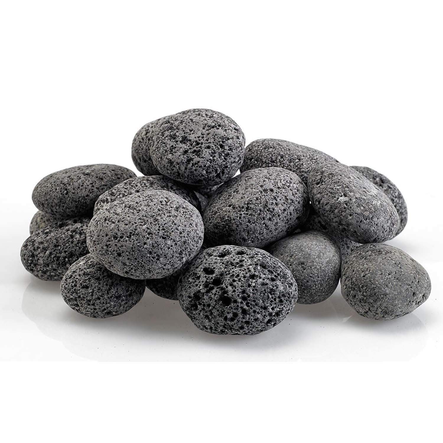American Fire Glass Gray Lava Stone, 10 pounds, Medium 1-2 Inch